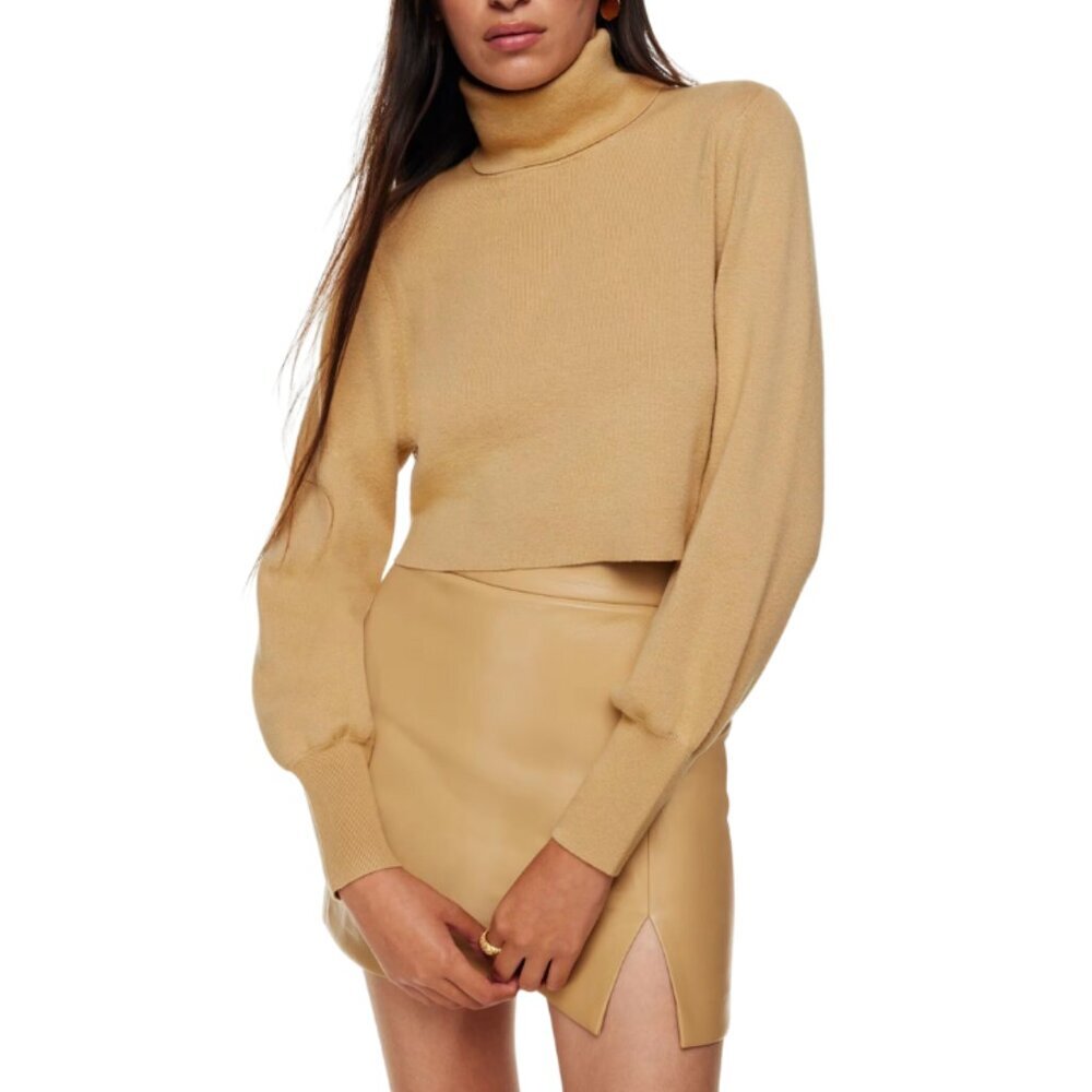 Aritzia Womens Size Small Rebecca Turtleneck Merino Wool Beige Color